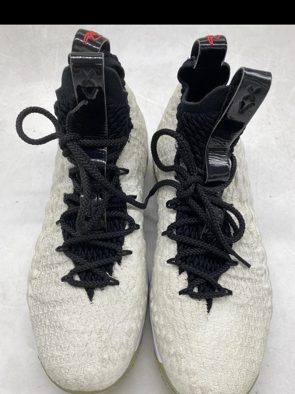 Nike Lebron 15 Graffiti Men's Sz 6.5 White Black Hi Top Sneakers AQ2363-100